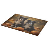 Border Collie Welpe Autumn Delight Pumpen Schneidebrett (Ecke)