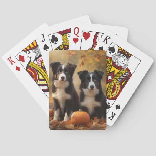 Border Collie Welpe Autumn Delight Pumpen Spielkarten (Rückseite)