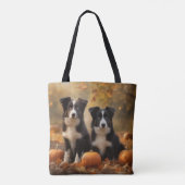 Border Collie Welpe Autumn Delight Pumpen Tasche (Rückseite)