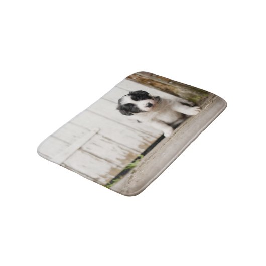 Border-Collie-Welpe Badematte (Schrägansicht)