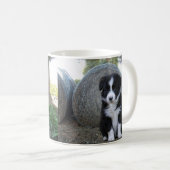 Border Collie Welpe Farm Life, Kaffeetasse (VorderseiteRechts)