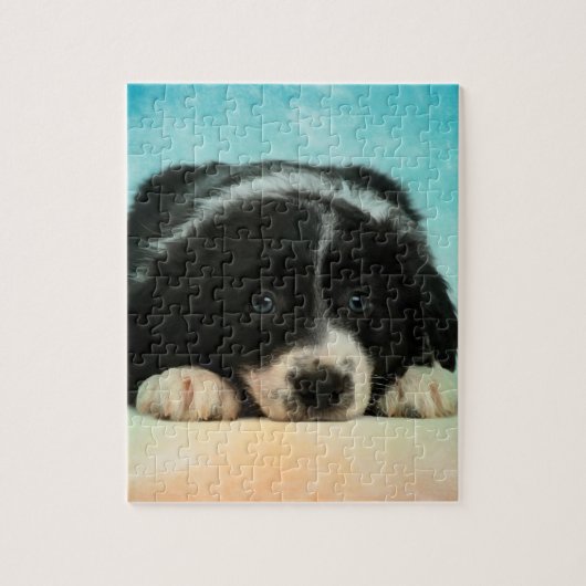 Border-Collie-Welpe Puzzle (Vertikal)
