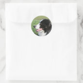 Border Collie Welpe schluchzen Runder Aufkleber (Tasche)