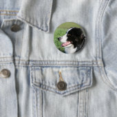 Border-Collie-Welpen-Niederlegung Button (Beispiel)