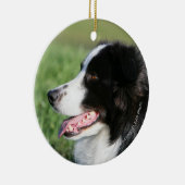 Border-Collie-Welpen-Niederlegung Keramikornament (Rechts)