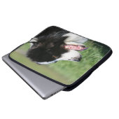 Border-Collie-Welpen-Niederlegung Laptopschutzhülle (Vorne Knopf)