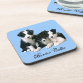 Border-Collie-Welpen Untersetzer (Linke Seite)