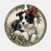 Border Collie Welppy's First Christmas Ornament (Rückseite)
