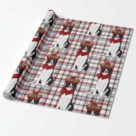 Border Collie Western Holiday Kariert Weihnachten Geschenkpapier