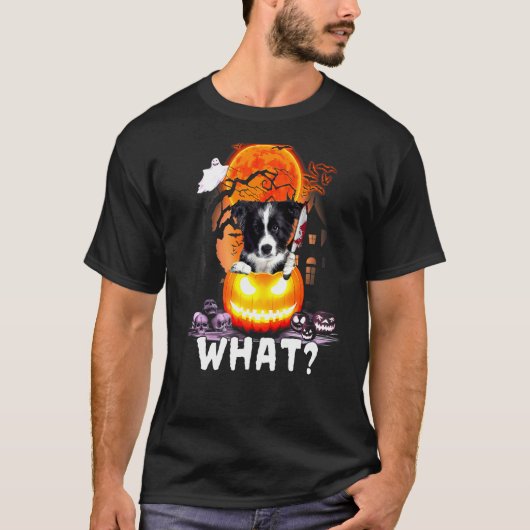 Border Collie What Border Collie With Knife Kille T-Shirt (Vorderseite)
