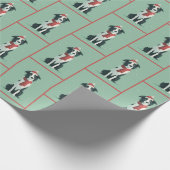 Border Collie Winter Muster Geschenkpapier (Ecke)