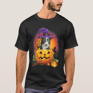 Border Collie Witch Pumpkin Halloween Hund Lover T-Shirt
