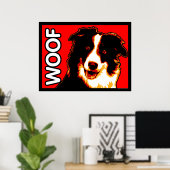 Border Collie WOOF Poster (Heimbüro)