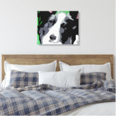 Border Collie Wrapped Canvas Prints Leinwanddruck (Insitu (Schlafzimmer))