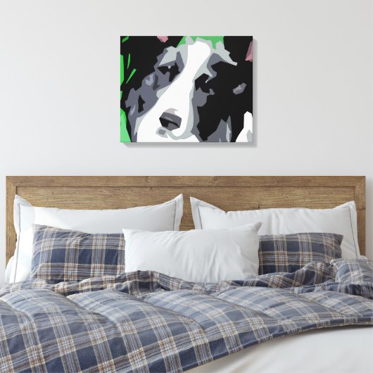 Border Collie Wrapped Canvas Prints Leinwanddruck (Insitu (Schlafzimmer))