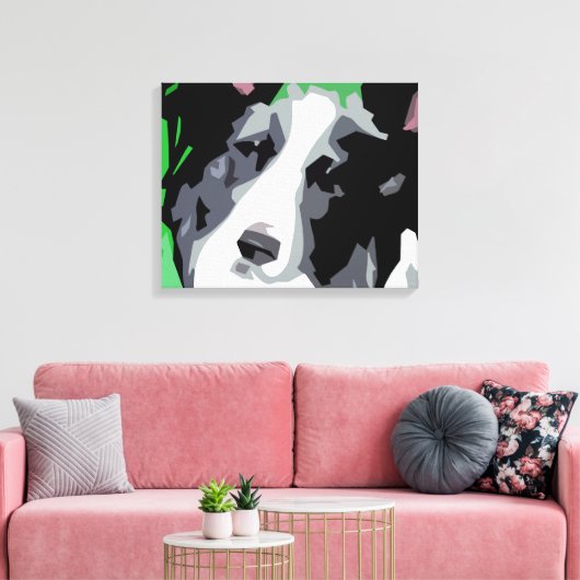 Border Collie Wrapped Canvas Prints Leinwanddruck (Insitu (Wohnzimmer))