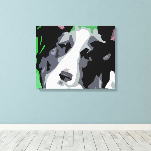 Border Collie Wrapped Canvas Prints Leinwanddruck (Insitu (Holzboden))