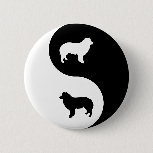 Border-Collie Yin Yang Button (Vorderseite)