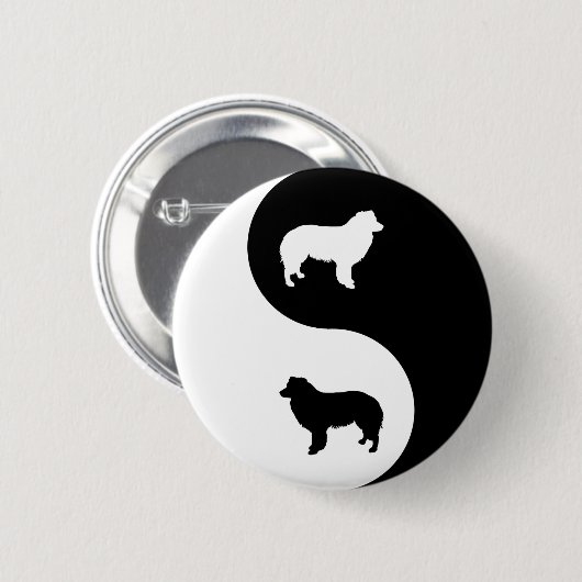 Border-Collie Yin Yang Button (Vorne & Hinten)