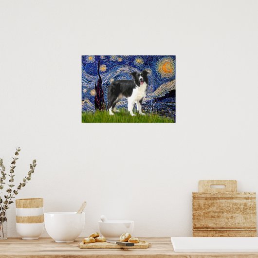 Border Collie (Z) - Starry Night Poster (Küche)