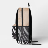 Border Collie Zeichnend Hund Schwarz-weißes Pelzmu Bedruckter Rucksack (Rechts)