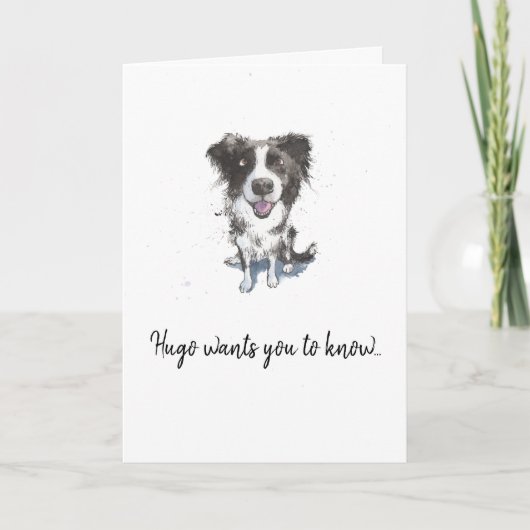 Border Collie zeichnend, personalisierter Vater Karte (Vorderseite)