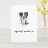 Border Collie zeichnend, personalisierter Vater Karte (Gelbe Blume)