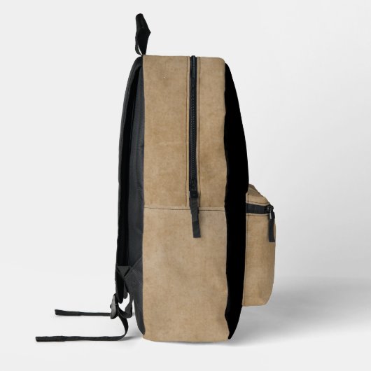 Border Collie Zeichnend Rustikal Beige Black Bedruckter Rucksack (Links)