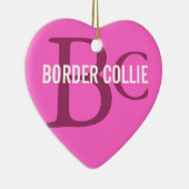 Border-Collie-Zucht-Monogramm Keramik Ornament (Rechts)