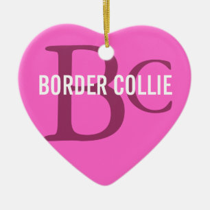 Border-Collie-Zucht-Monogramm Keramik Ornament