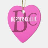 Border-Collie-Zucht-Monogramm Keramik Ornament (Links)