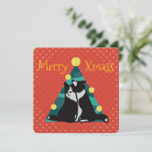 Border collies get a tree with balls karte (Stehend Vorderseite)