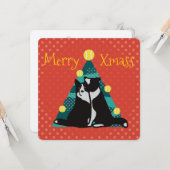 Border collies get a tree with balls karte (Vorderseite/Rückseite Beispiel)