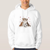 Border Collies with soccer ball for Valentine's Da Hoodie (Vorderseite)