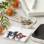 Border Colliese Little League Schlüsselanhänger (Vorderseite rechts)