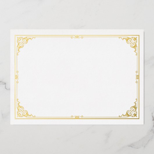 Border-Frame für Gold Foil-Zertifikat-Seite Viktor Folieneinladung (Vorderseite)