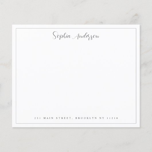 Border Girl Name Address Note Card (Vorderseite)