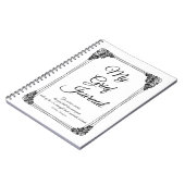 Border Gkurze Journal in Schwarz und Weiß Rose Notizblock (Linke Seite)