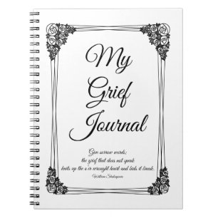 Border Gkurze Journal in Schwarz und Weiß Rose Notizblock