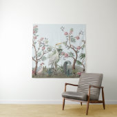 Border in chinoiserie style with storks and peonie wandteppich (Beispiel)