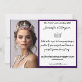 Border Pageant Essentials Autograph Comp Card Einladung (Rückseite)