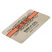 Border Save the Date Magnet, Orange geblüht Magnet (Linke Seite)
