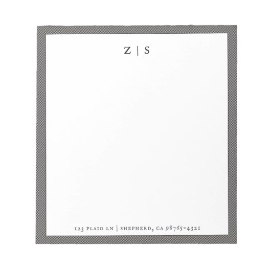 Border Shepherd Clan Tartan Kariertes Muster Notizblock (Vorderseite)