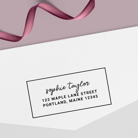 Border Stylish Script Add Name Rücksendeadresse Permastempel