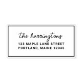 Border Stylish Script Family Name Rücksendeadresse Permastempel (Design)