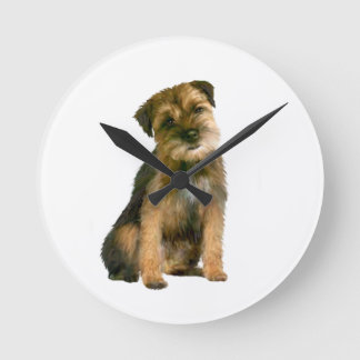 Border Terrier (A) Runde Wanduhr