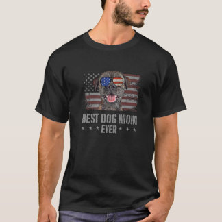 Border Terrier Best Dog Mama je Retro USA T-Shirt