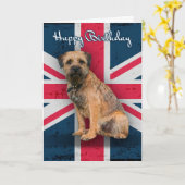 Border Terrier Birthday Grußkarte Karte (Gelbe Blume)
