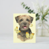Border Terrier Butterfly Postkarte (Stehend Vorderseite)