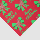 Border Terrier Christmas Dog & Green Bow Seidenpapier (Detail)